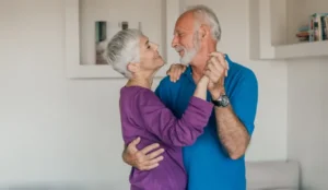 older couple dancing together