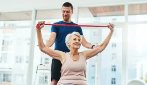 lady doing physical therapy