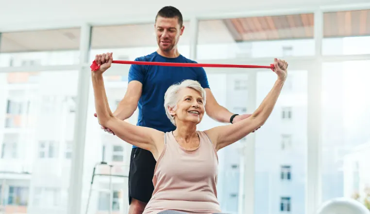 lady doing physical therapy