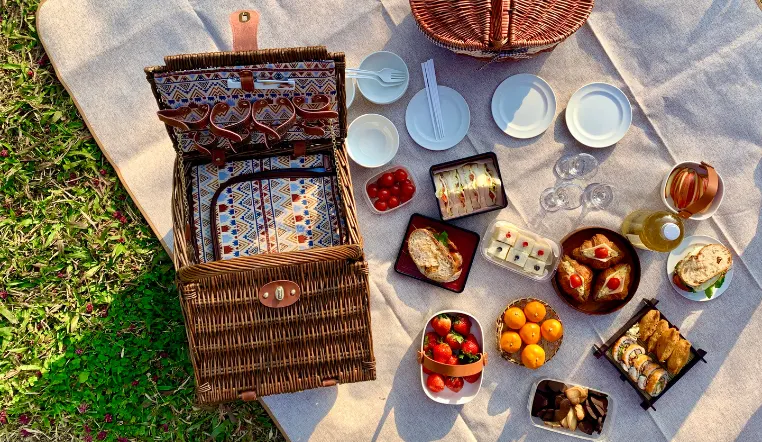food set out for a picnic