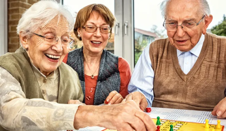 seniors playing a game