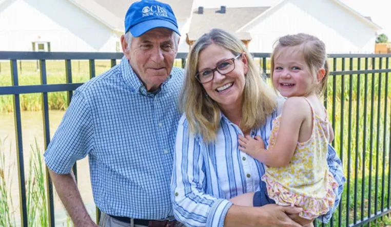 family visiting senior family member in rehab