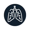 Respiratory care icon with lungs