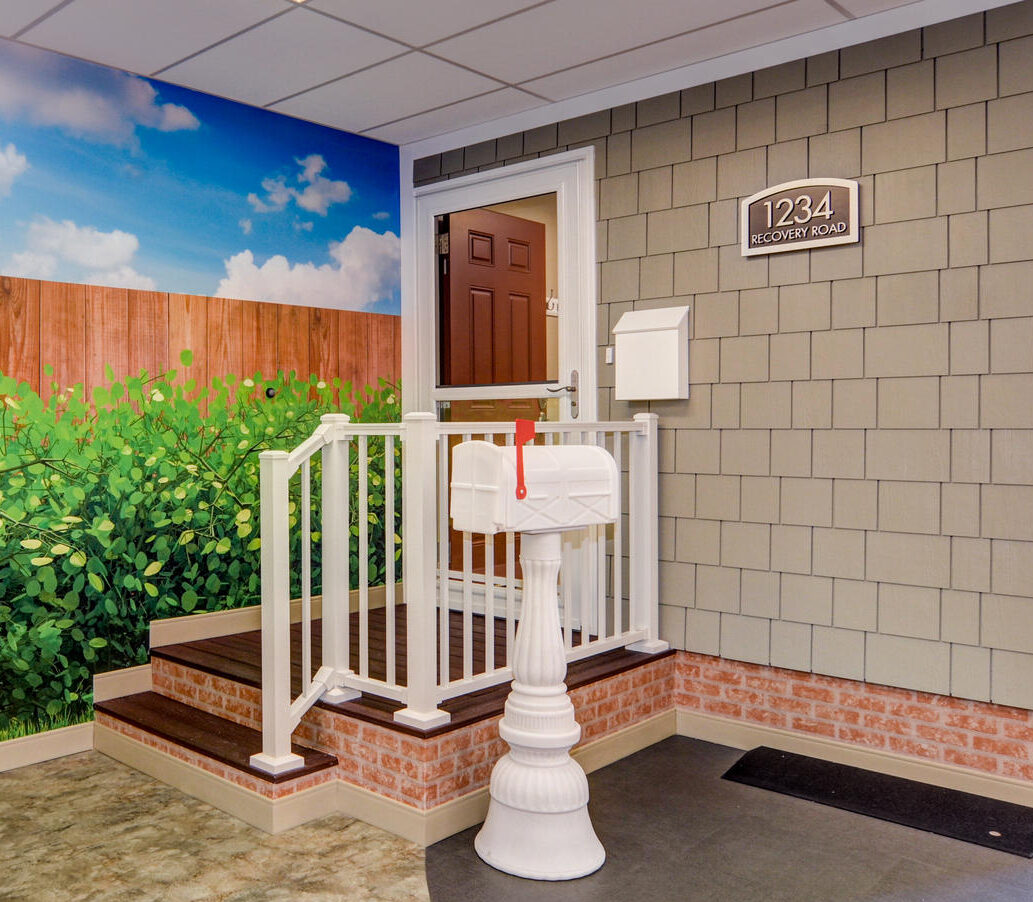Sterling Heights occupational therapy area with steps and mailbox