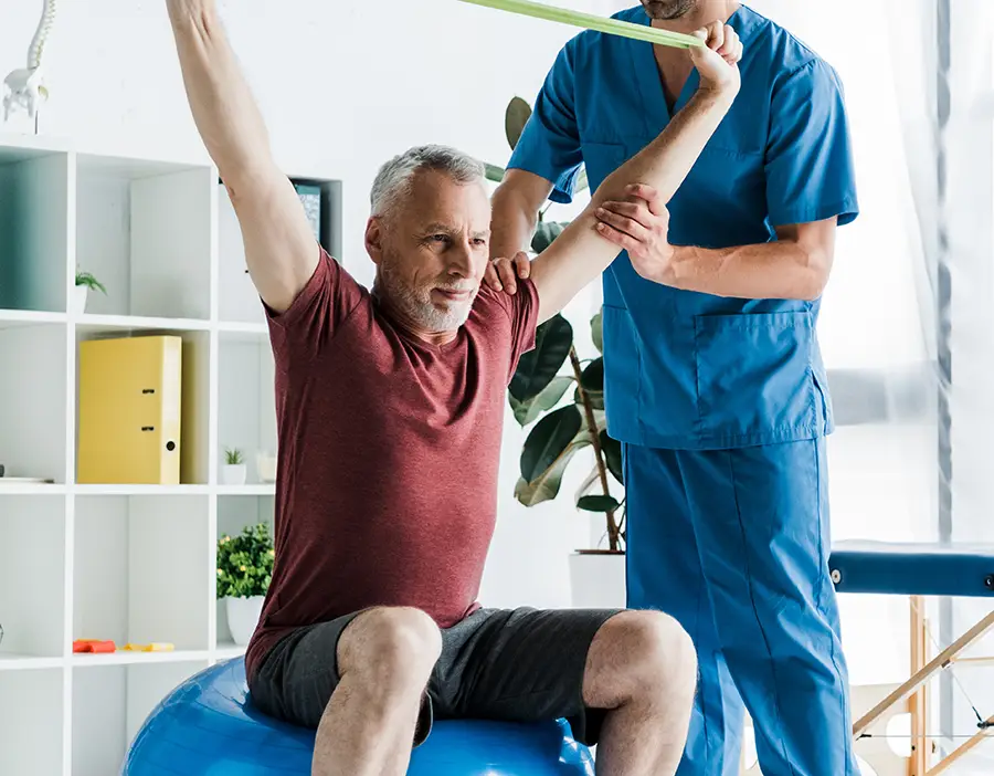 man getting rehab